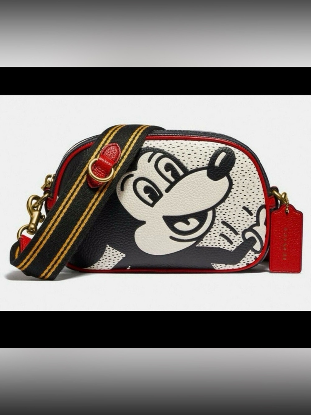 Disney Black White Red Mickey Crossbody Messenger Bag